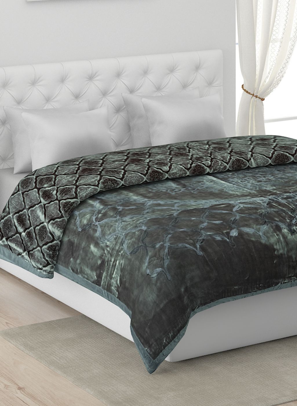 Printed Mink Double Blanket for Heavy Winter -2 Ply