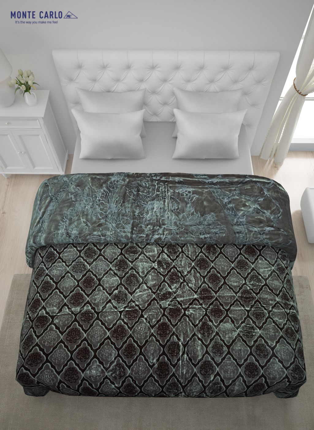 Printed Mink Double Blanket for Heavy Winter -2 Ply