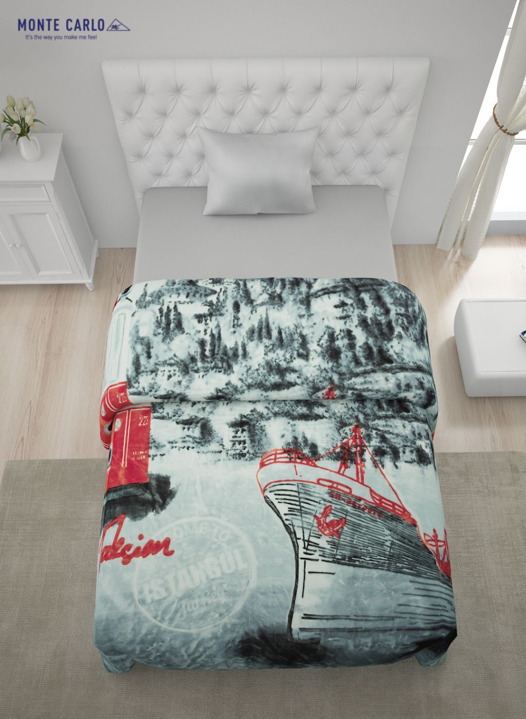 Printed Mink Single Blanket for Heavy Winter -1 Ply