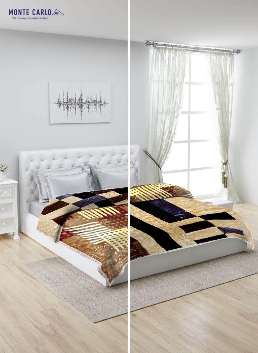 Printed Mink Double Blanket for Heavy Winter -2 Ply