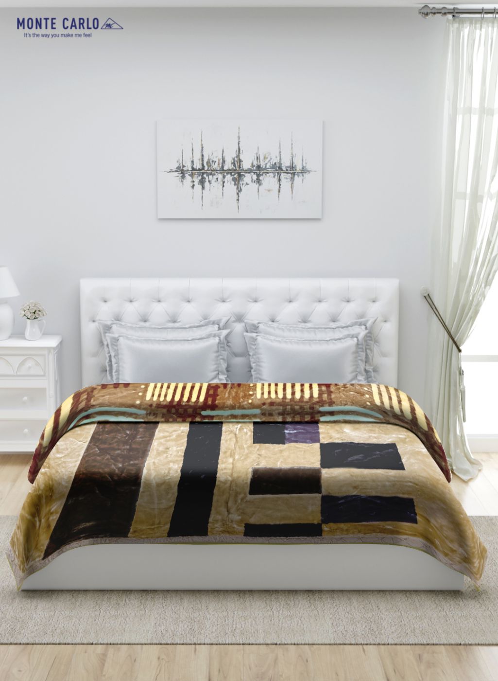 Printed Mink Double Blanket for Heavy Winter -2 Ply