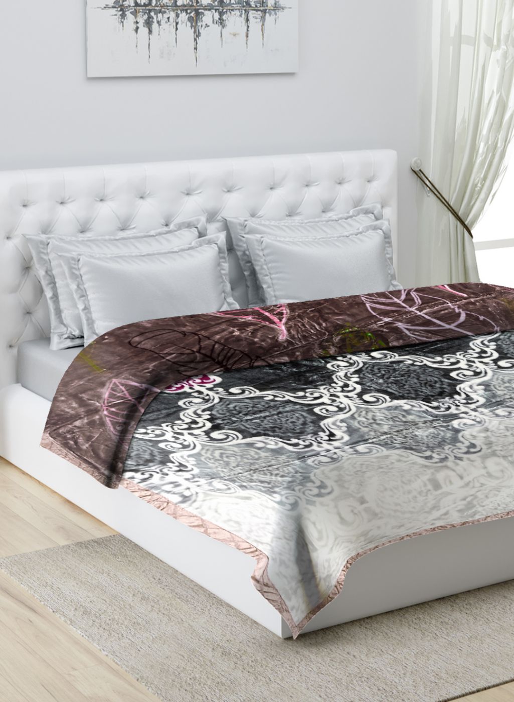 Printed Mink Double Blanket for Heavy Winter -2 Ply