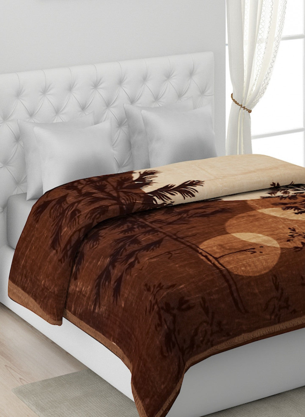 Printed Mink Double Blanket for Mild Winter -1 Ply