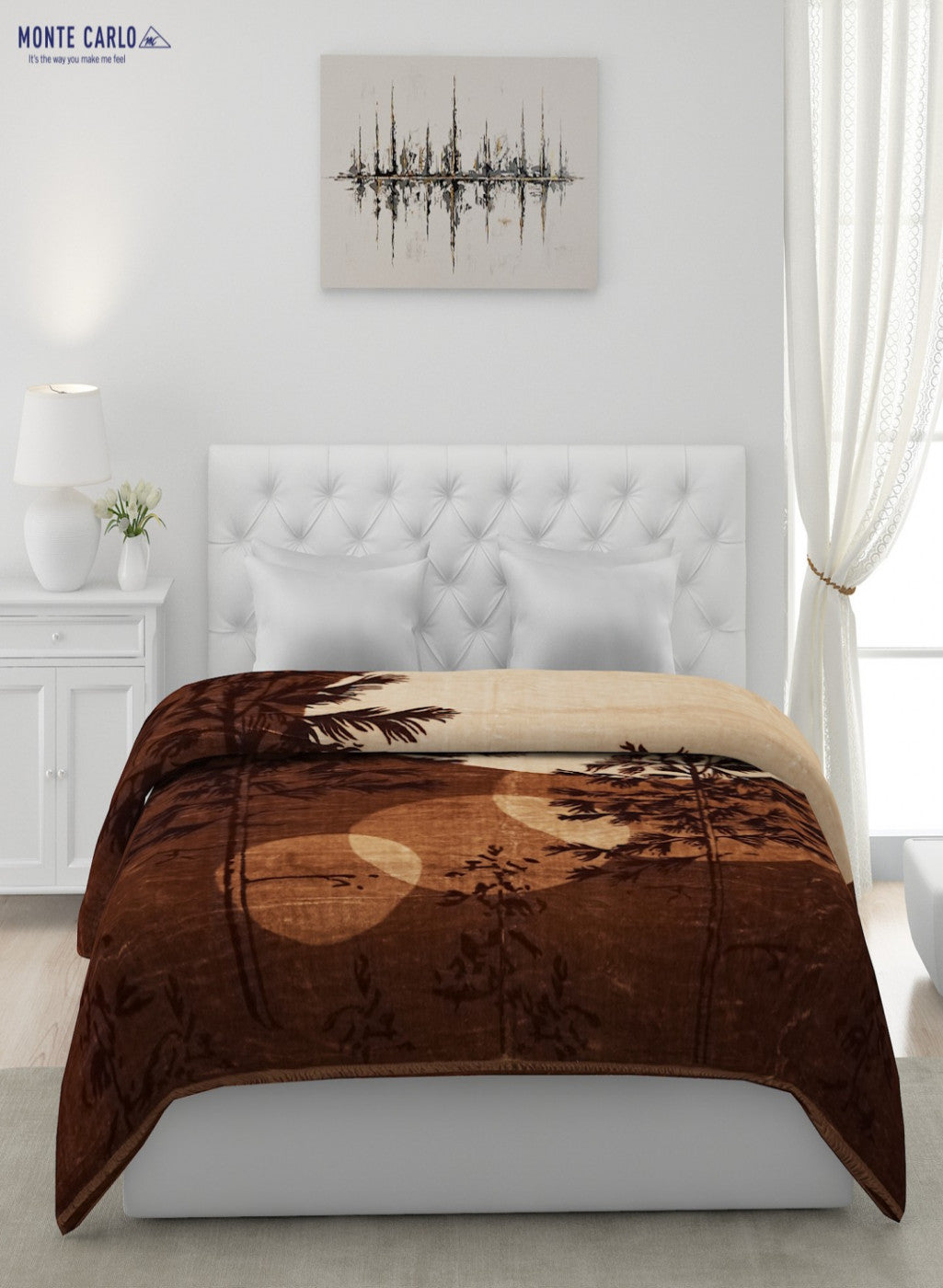 Printed Mink Double Blanket for Mild Winter -1 Ply