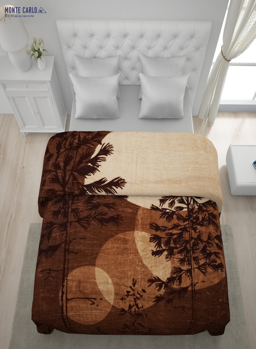 Printed Mink Double Blanket for Mild Winter -1 Ply