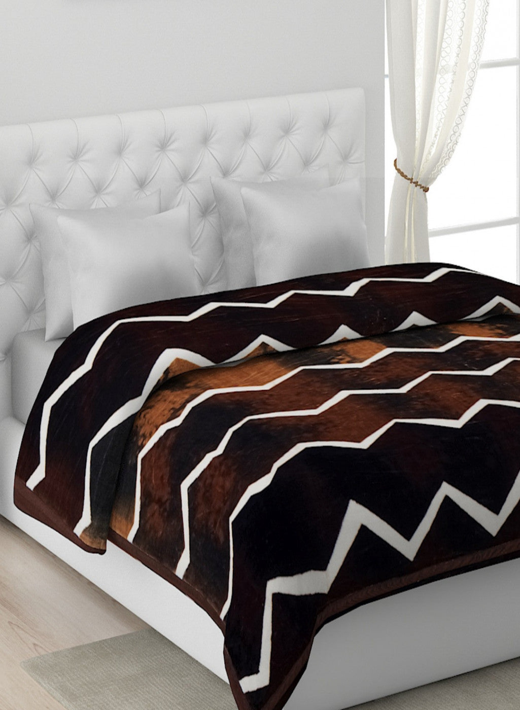 Printed Mink Double Blanket for Mild Winter -1 Ply