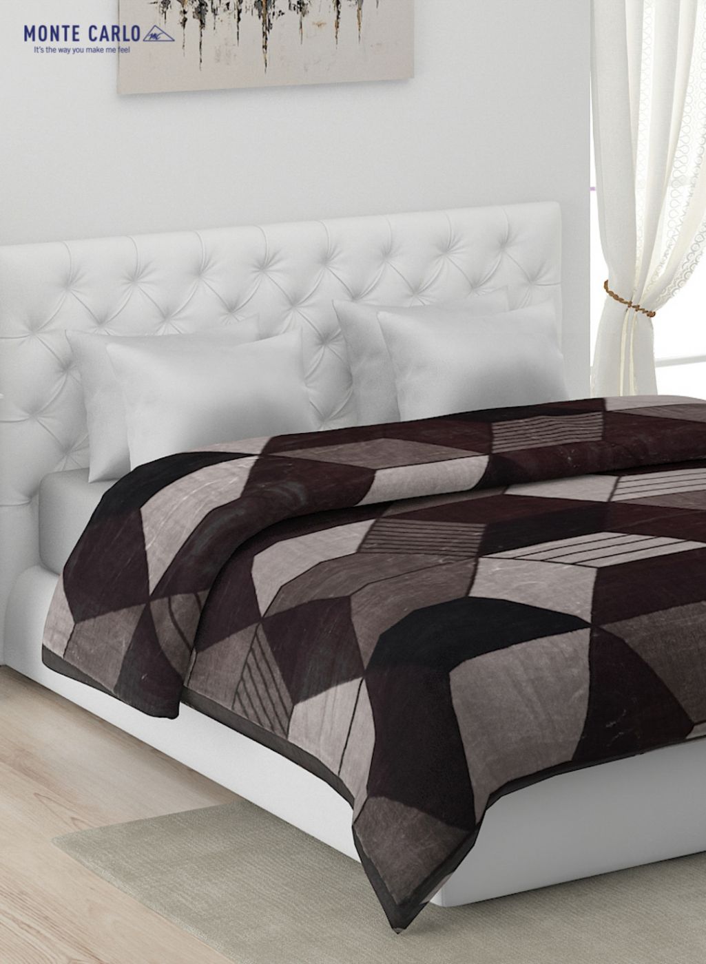 Printed Mink Double Blanket for Mild Winter -1 Ply