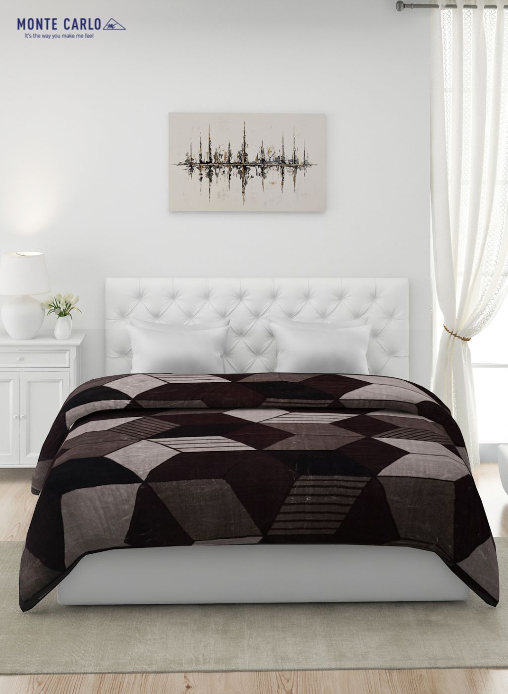 Printed Mink Double Blanket for Mild Winter -1 Ply