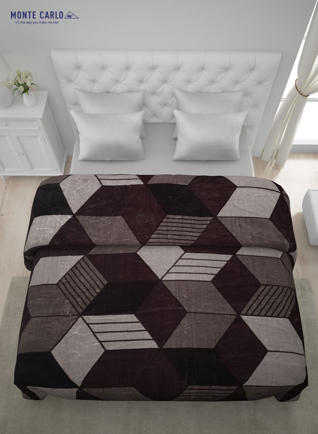 Printed Mink Double Blanket for Mild Winter -1 Ply