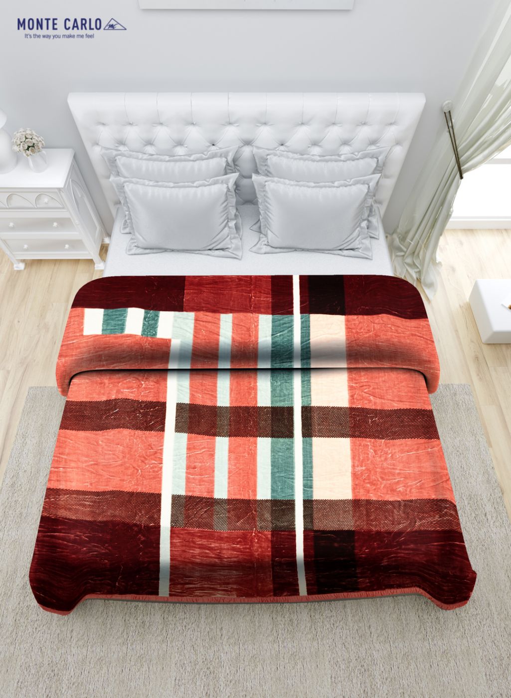 Printed Mink Double Blanket for Mild Winter -1 Ply