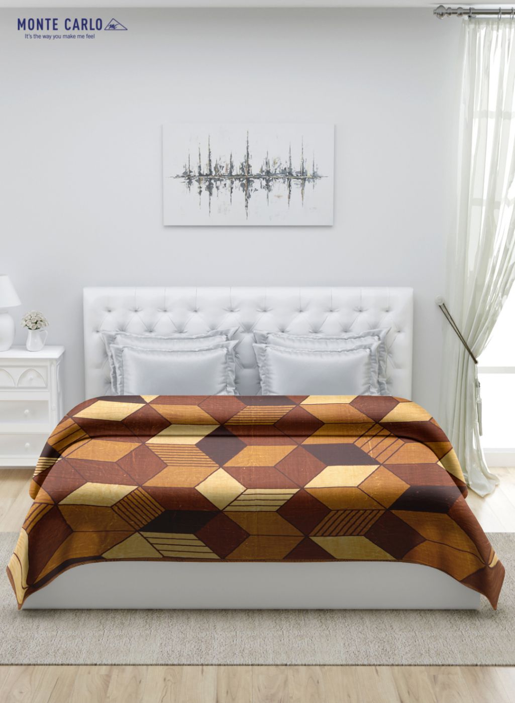 Printed Mink Double Blanket for Mild Winter -1 Ply