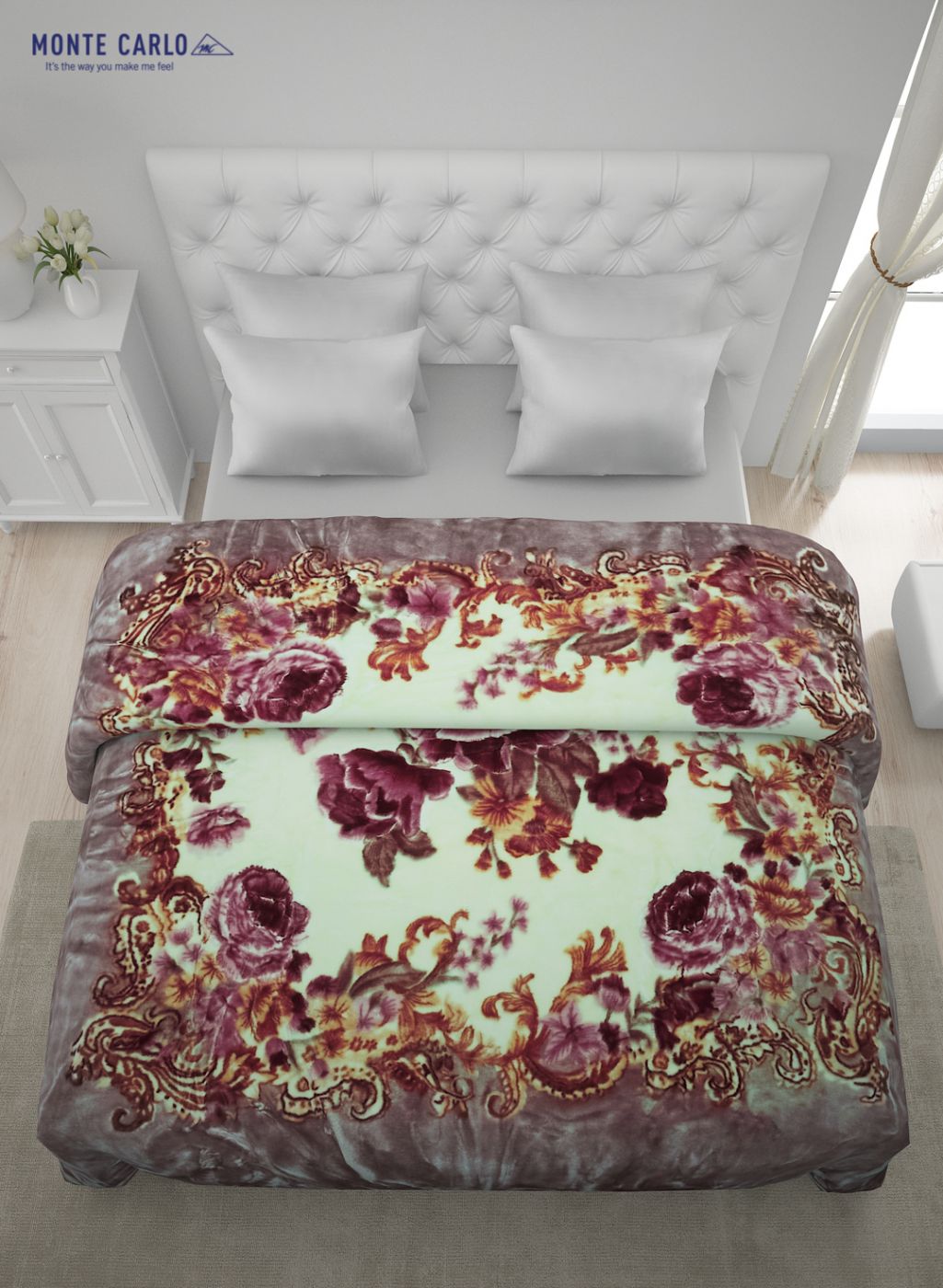 Printed Mink Double Blanket for Heavy Winter -2 Ply