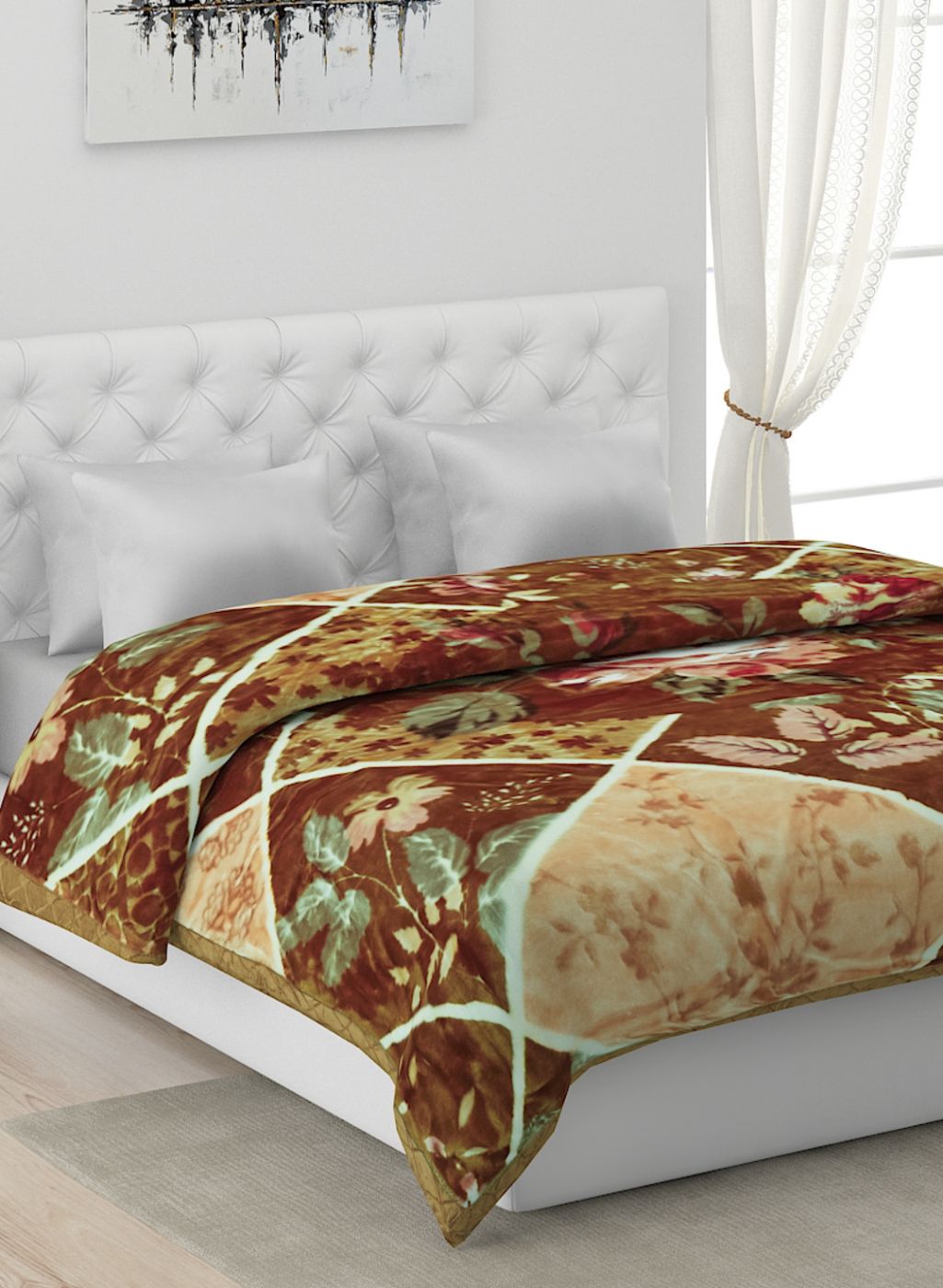 Printed Mink Double Blanket for Heavy Winter -2 Ply