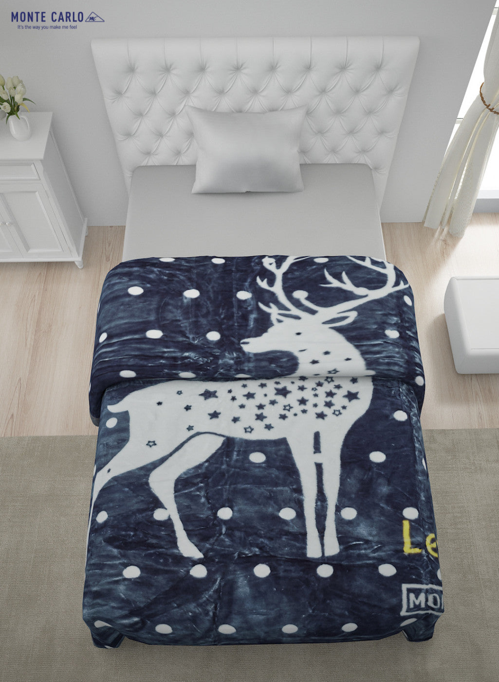 Printed Mink Single Blanket for Heavy Winter -2 Ply