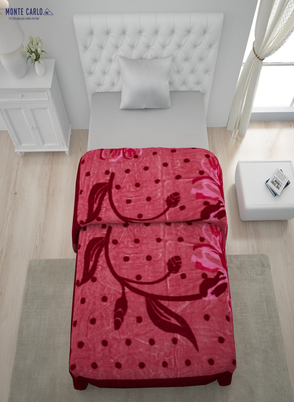 Printed Mink Single Blanket for Mild Winter -1 Ply