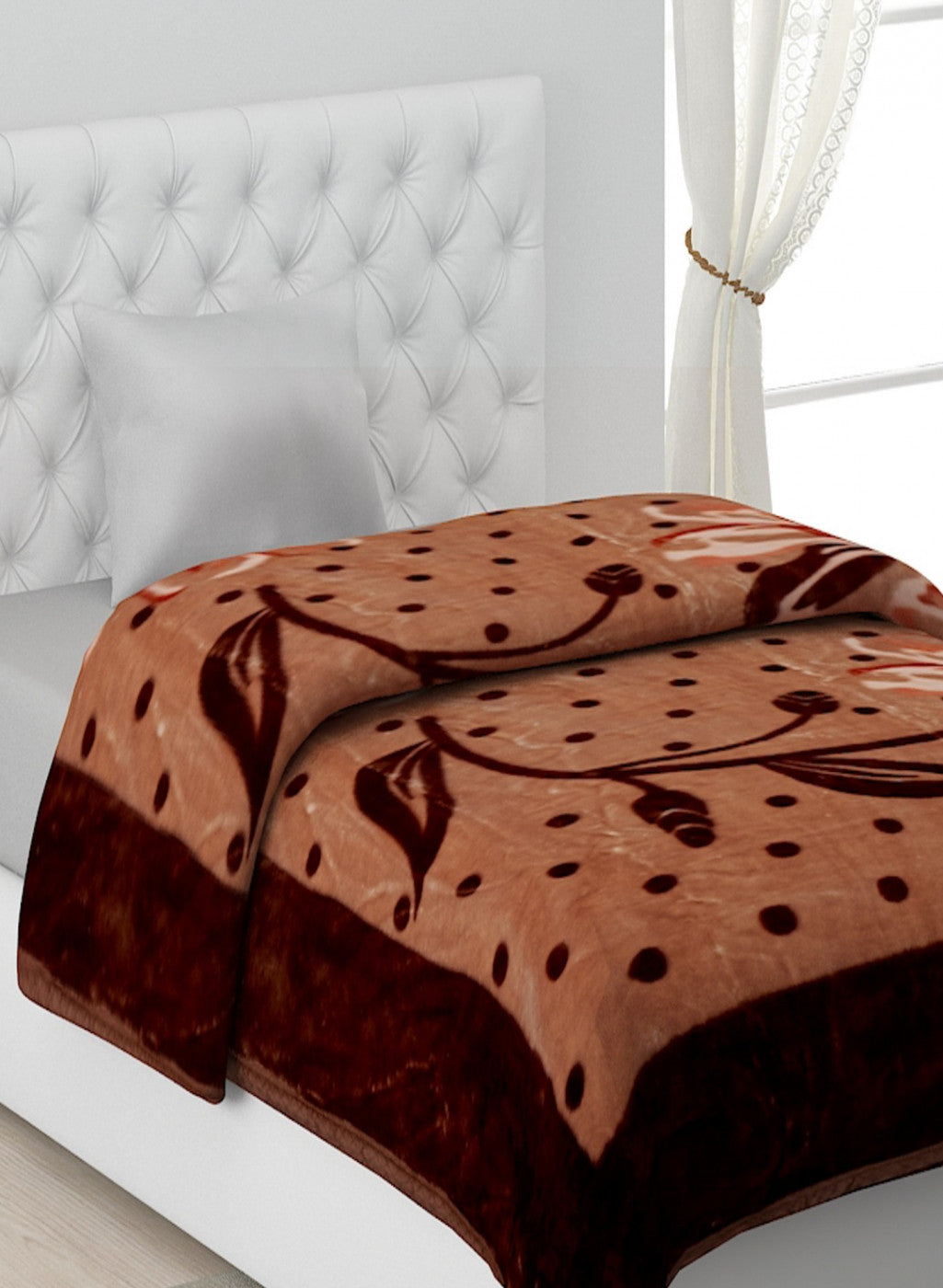 Printed Mink Single Blanket for Mild Winter -1 Ply