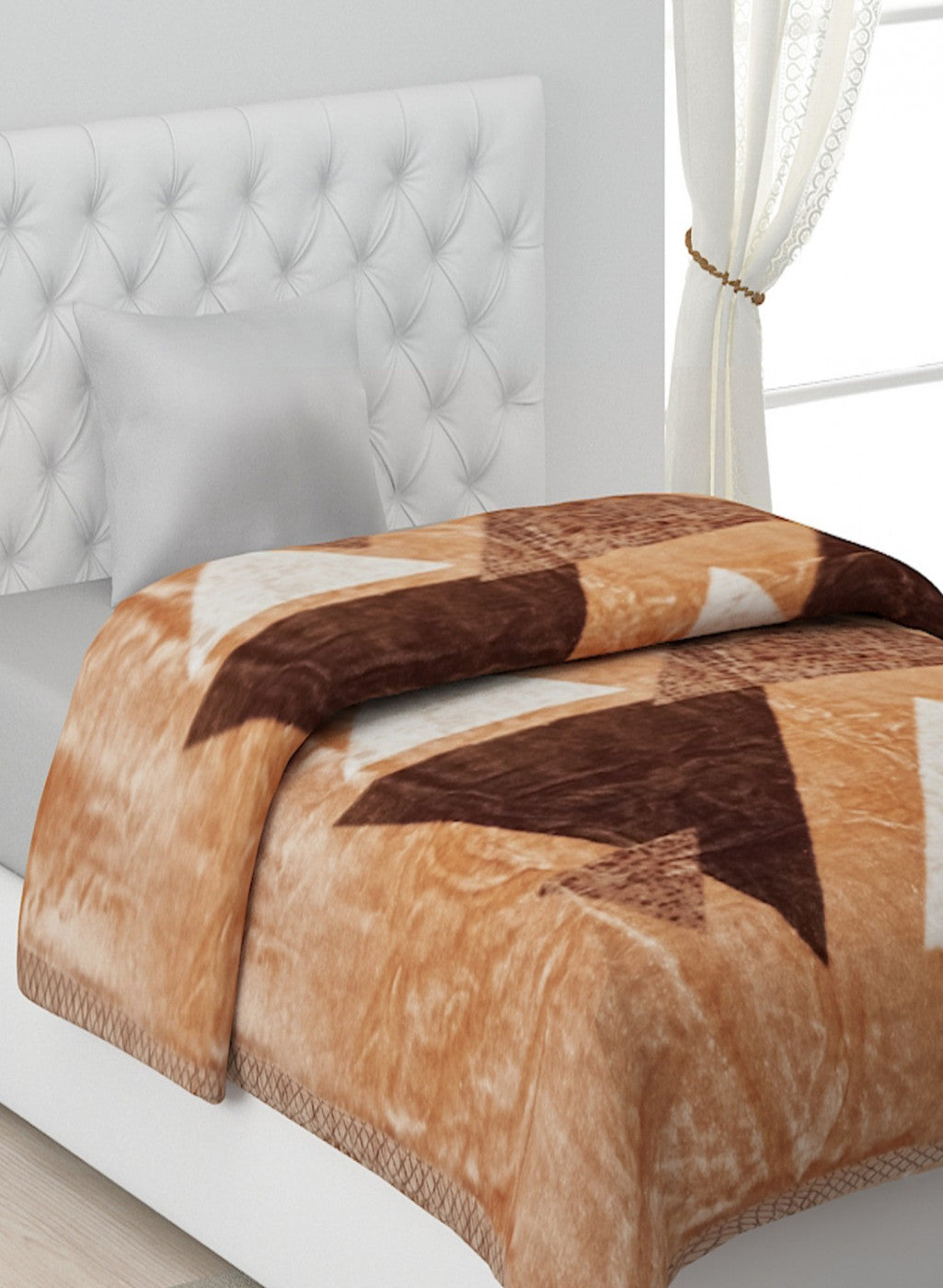 Printed Mink Single Blanket for Mild Winter -1 Ply