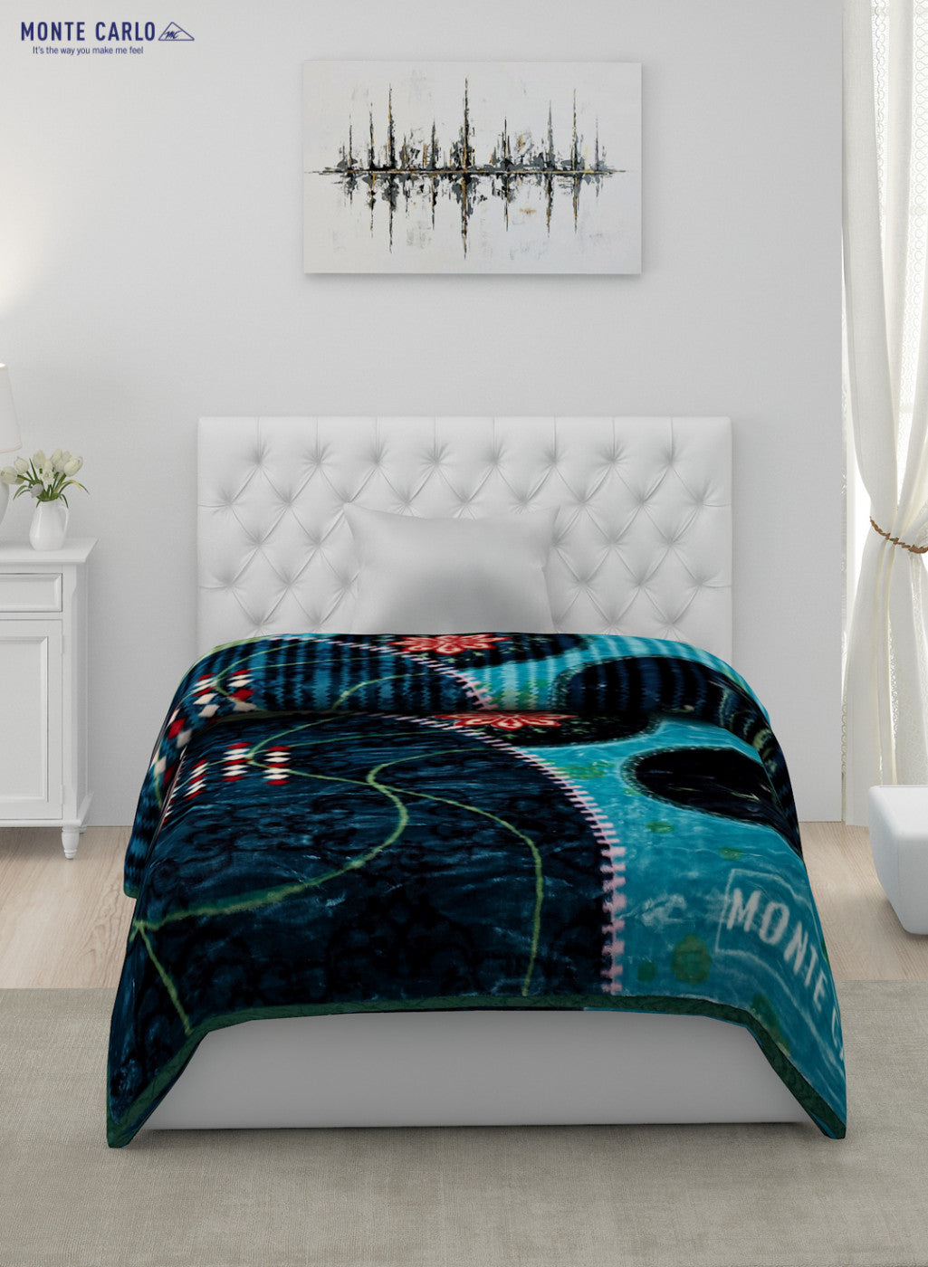 Printed Mink Single Blanket for Heavy Winter -2 Ply