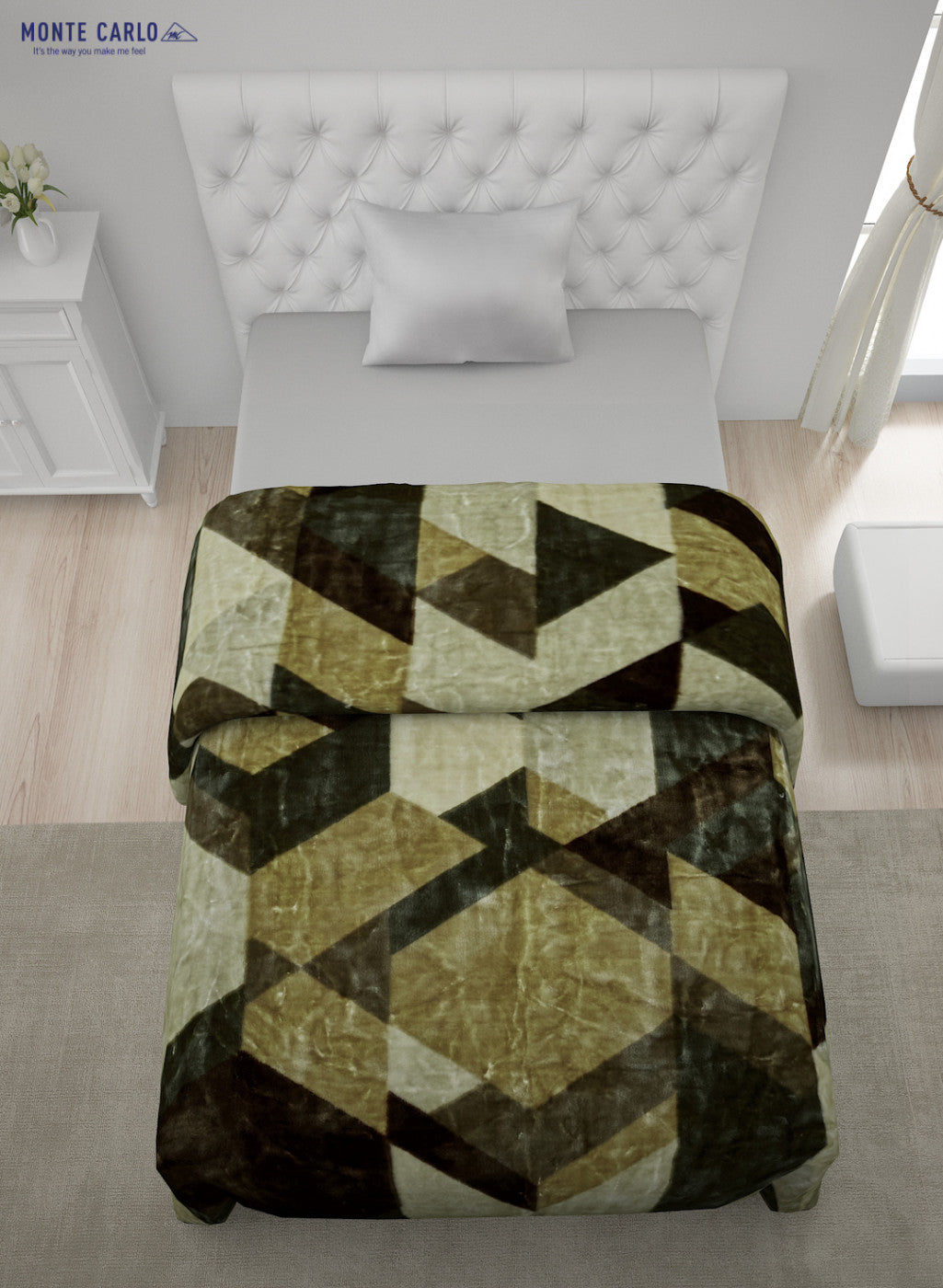 Printed Mink Single Blanket for Mild Winter - 2 Ply