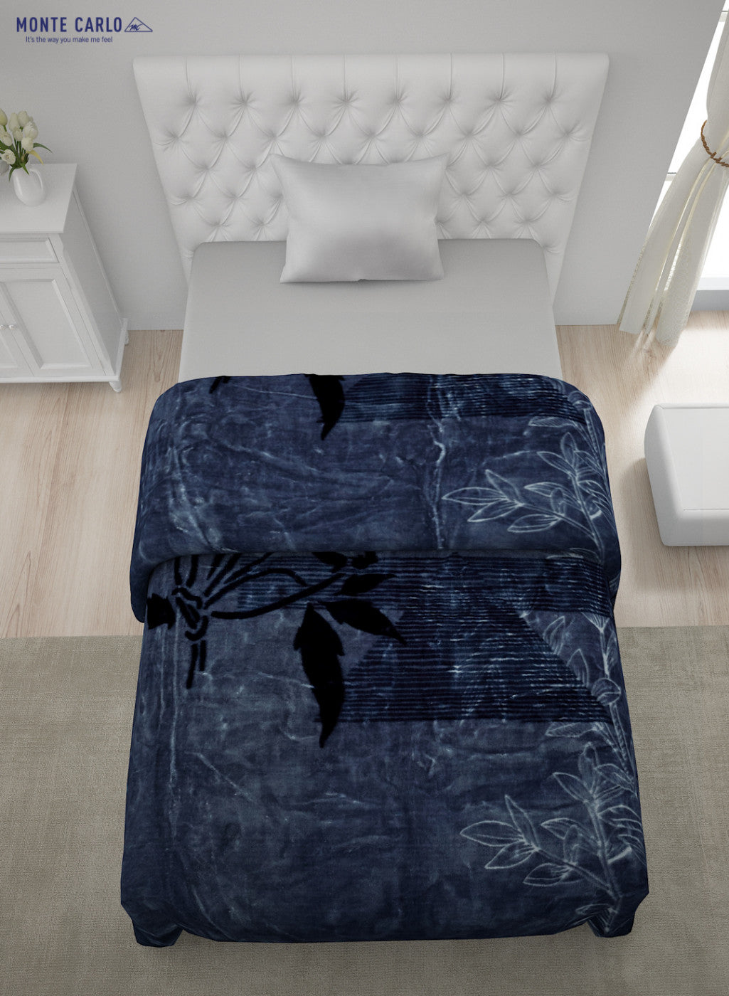 Printed Mink Single Blanket for Mild Winter - 2 Ply