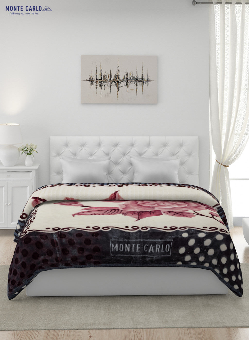 Printed Mink Double Blanket for Heavy Winter -2 Ply