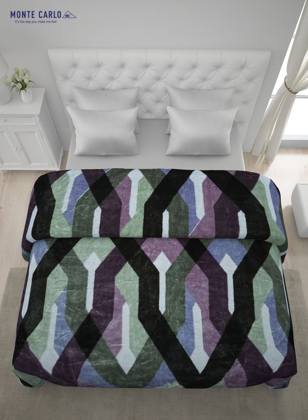 Printed Mink Double Blanket for Mild Winter - 1 Ply