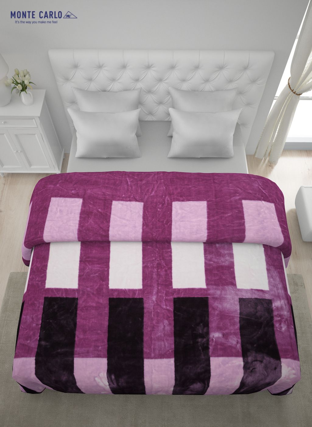 Printed Mink Double Blanket for Mild Winter - 1 Ply