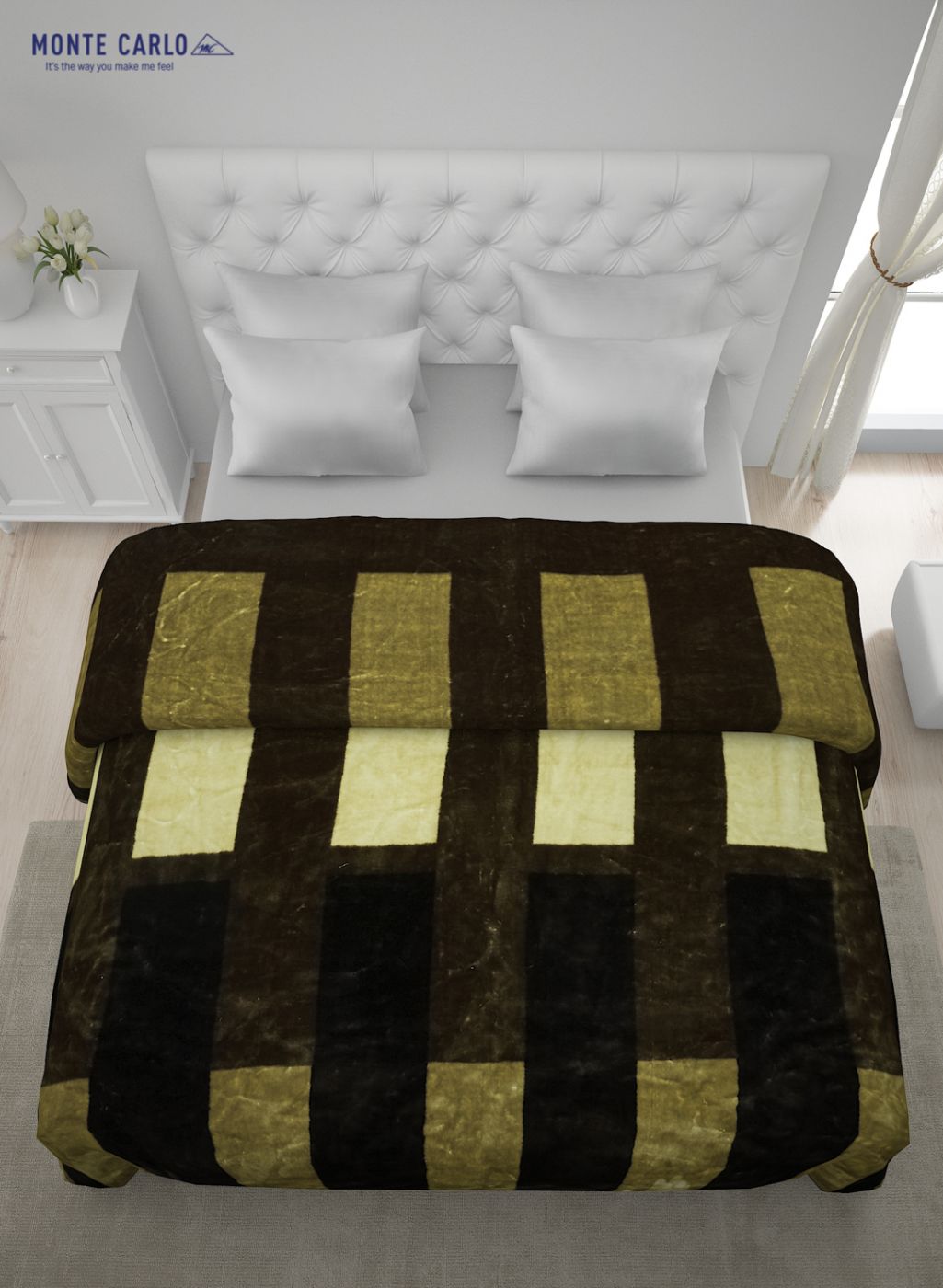 Printed Mink Double Blanket for Mild Winter - 1 Ply