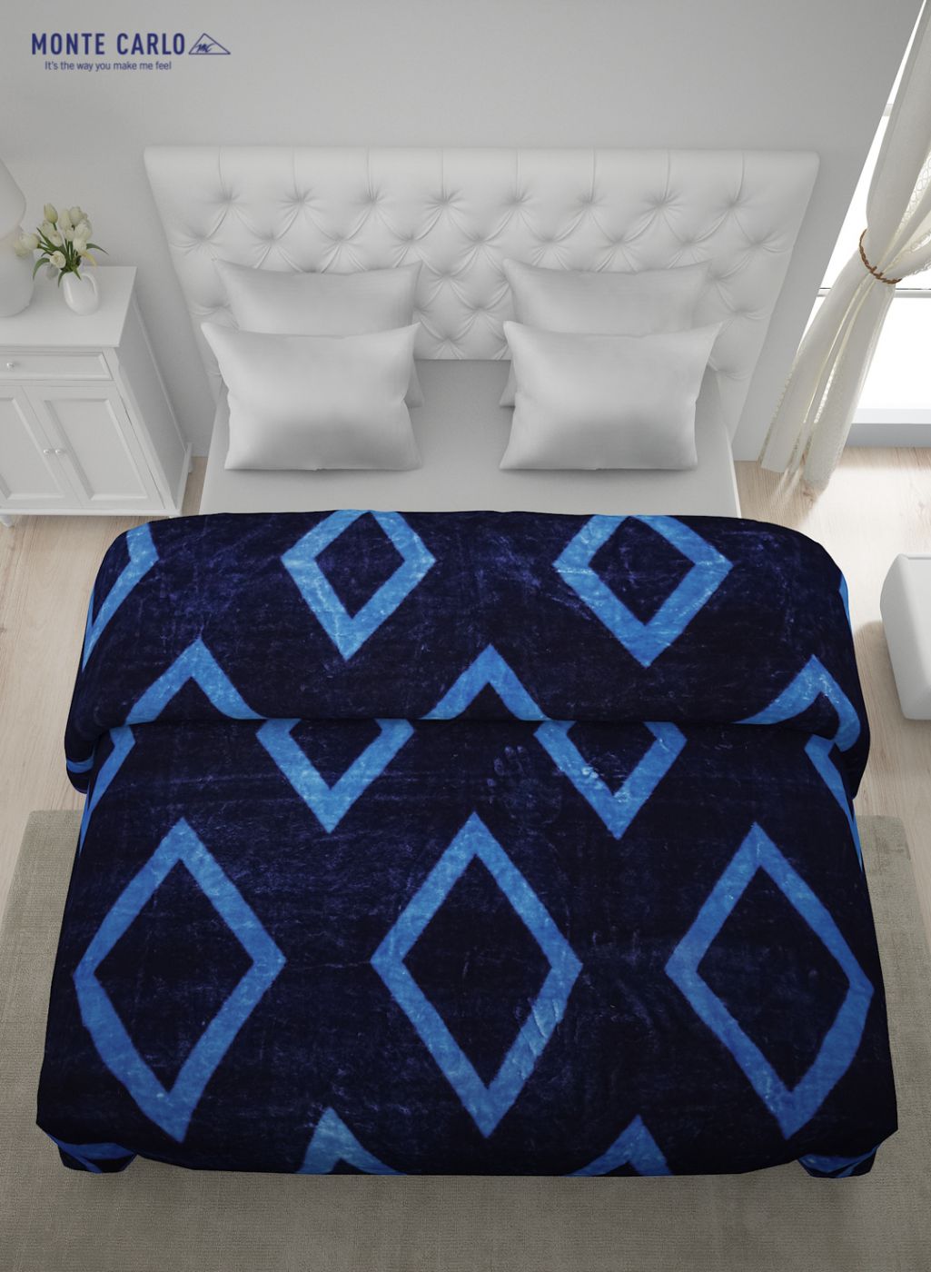 Printed Mink Double Blanket for Mild Winter - 1 Ply