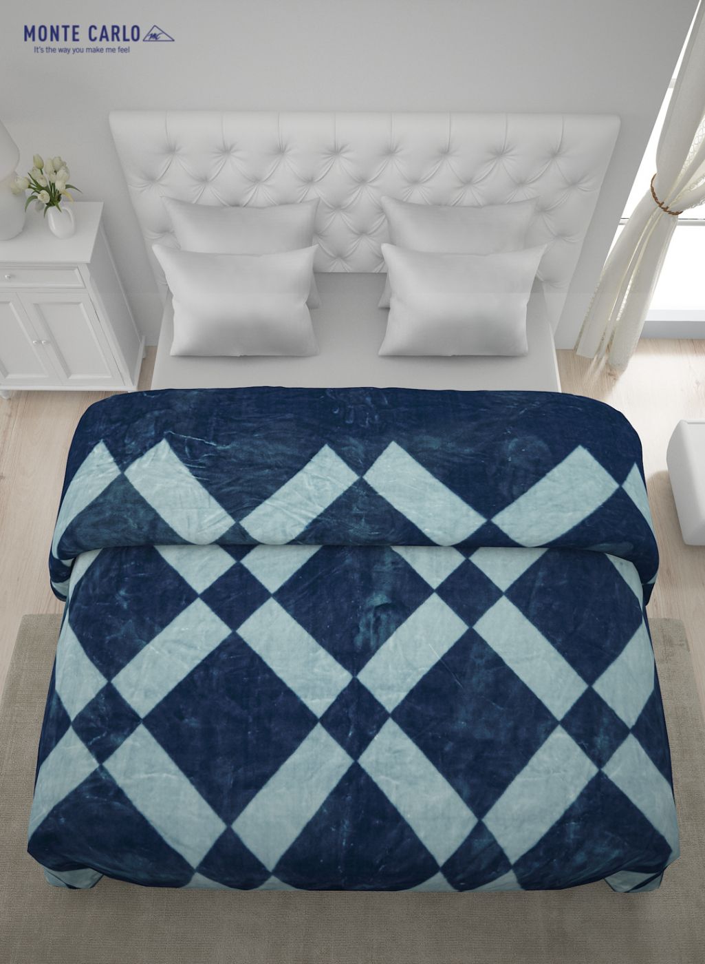 Printed Mink Double Blanket for Mild Winter - 1 Ply