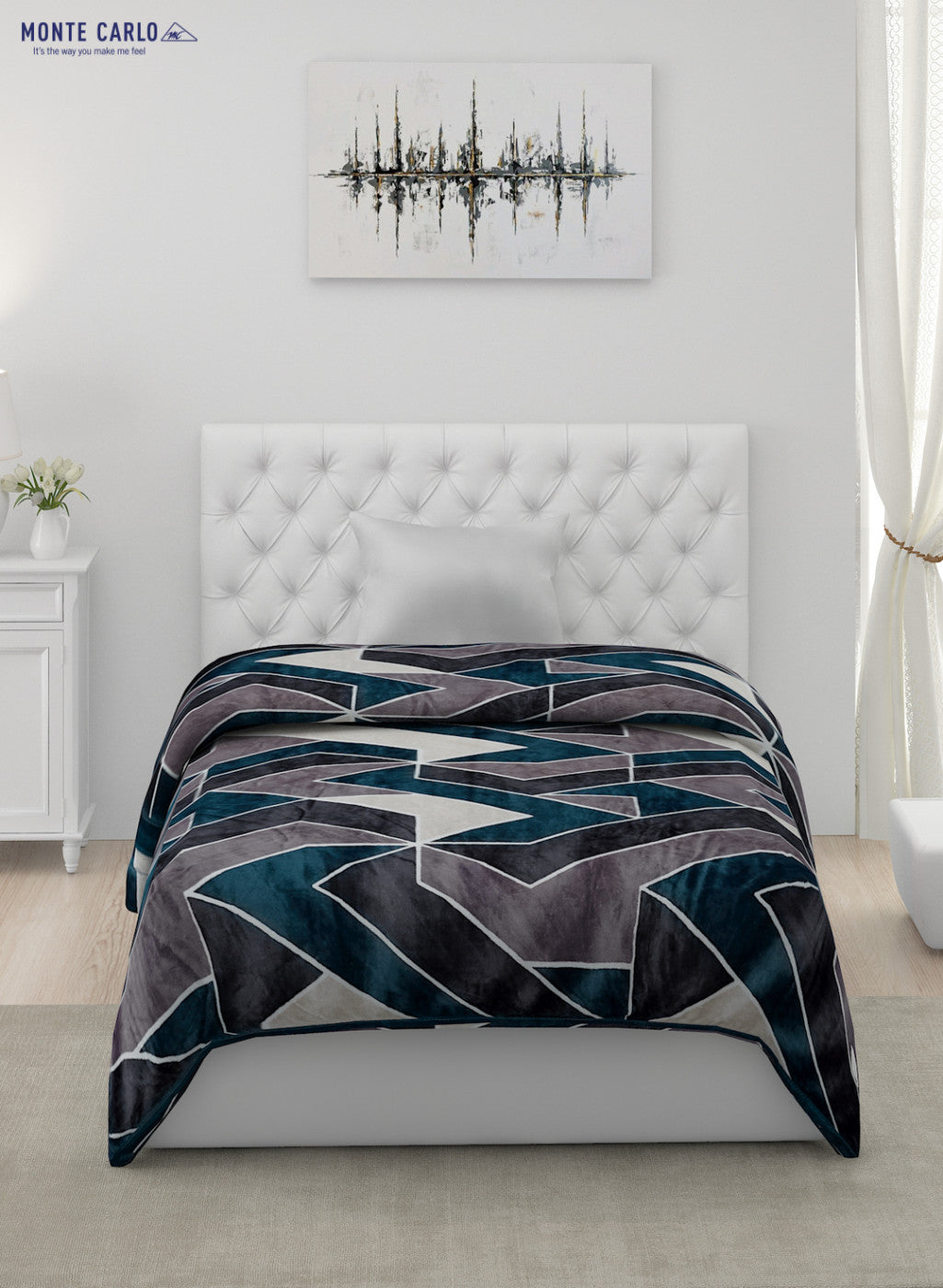 Printed Mink Single Blanket for AC Room -1 Ply