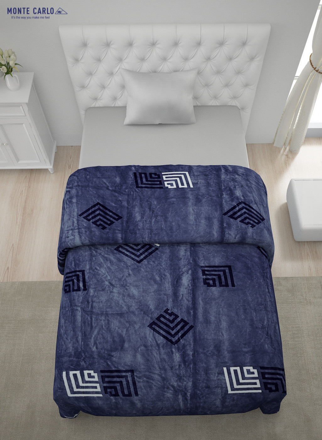 Printed Mink Single Blanket for AC Room -1 Ply