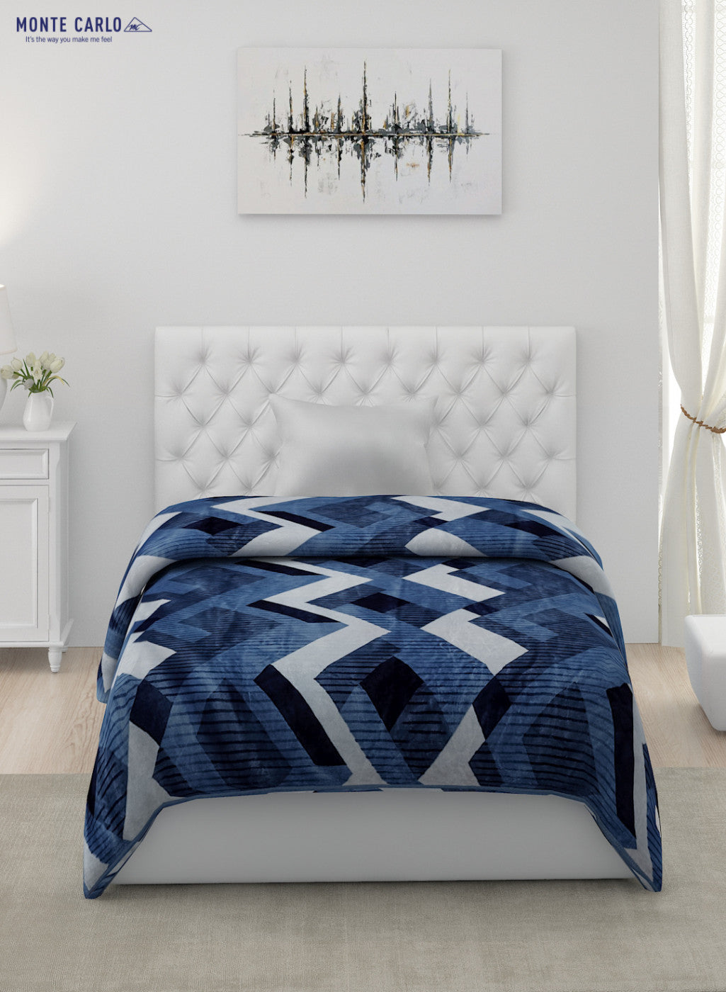 Printed Mink Single Blanket for AC Room -1 Ply