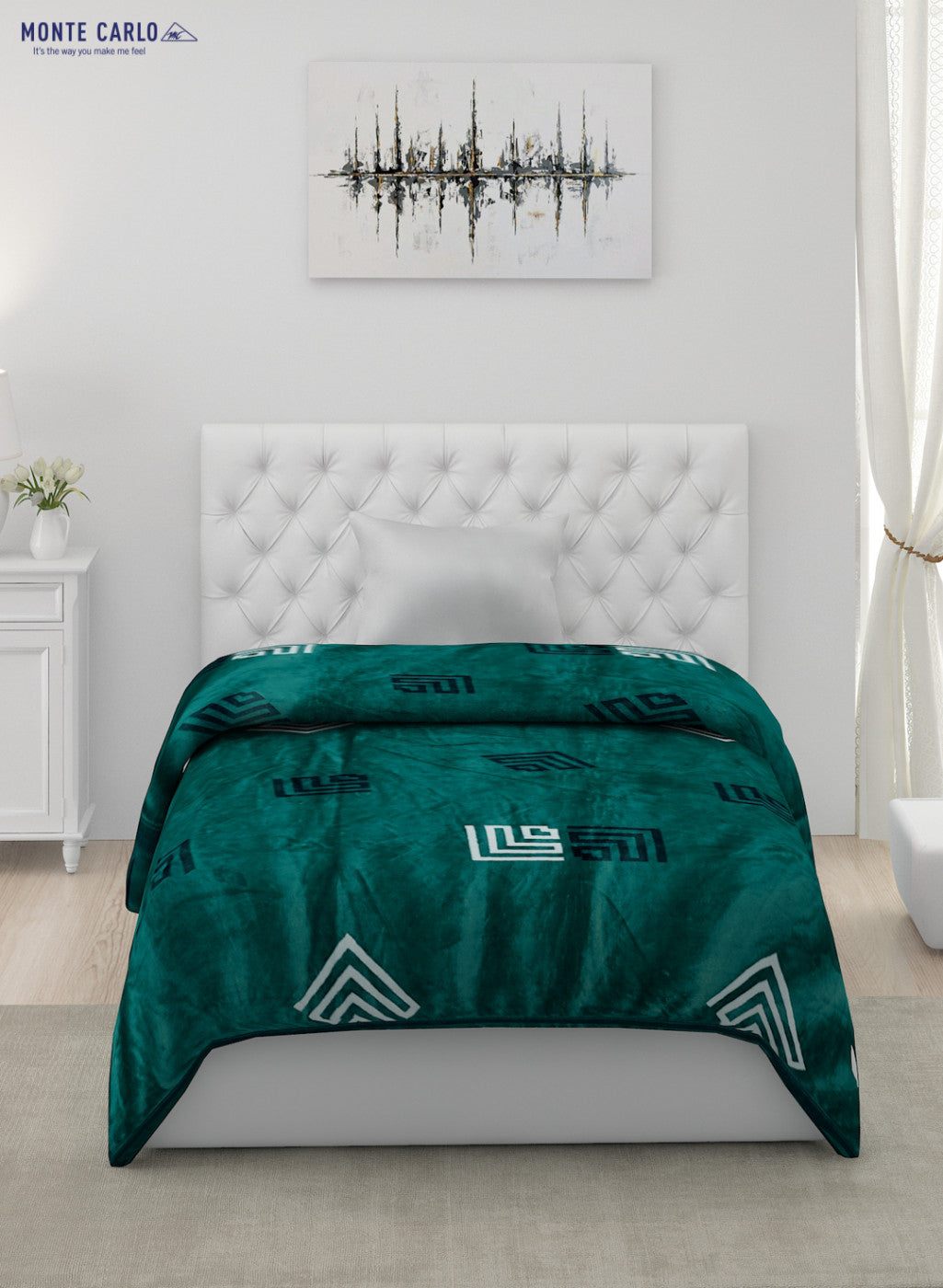 Printed Mink Single Blanket for AC Room -1 Ply