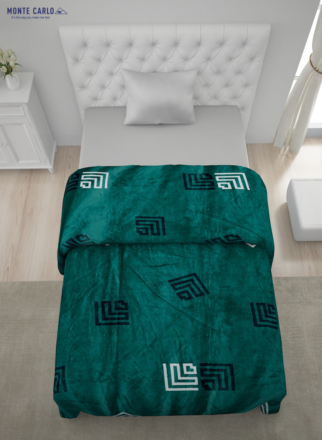 Printed Mink Single Blanket for AC Room -1 Ply