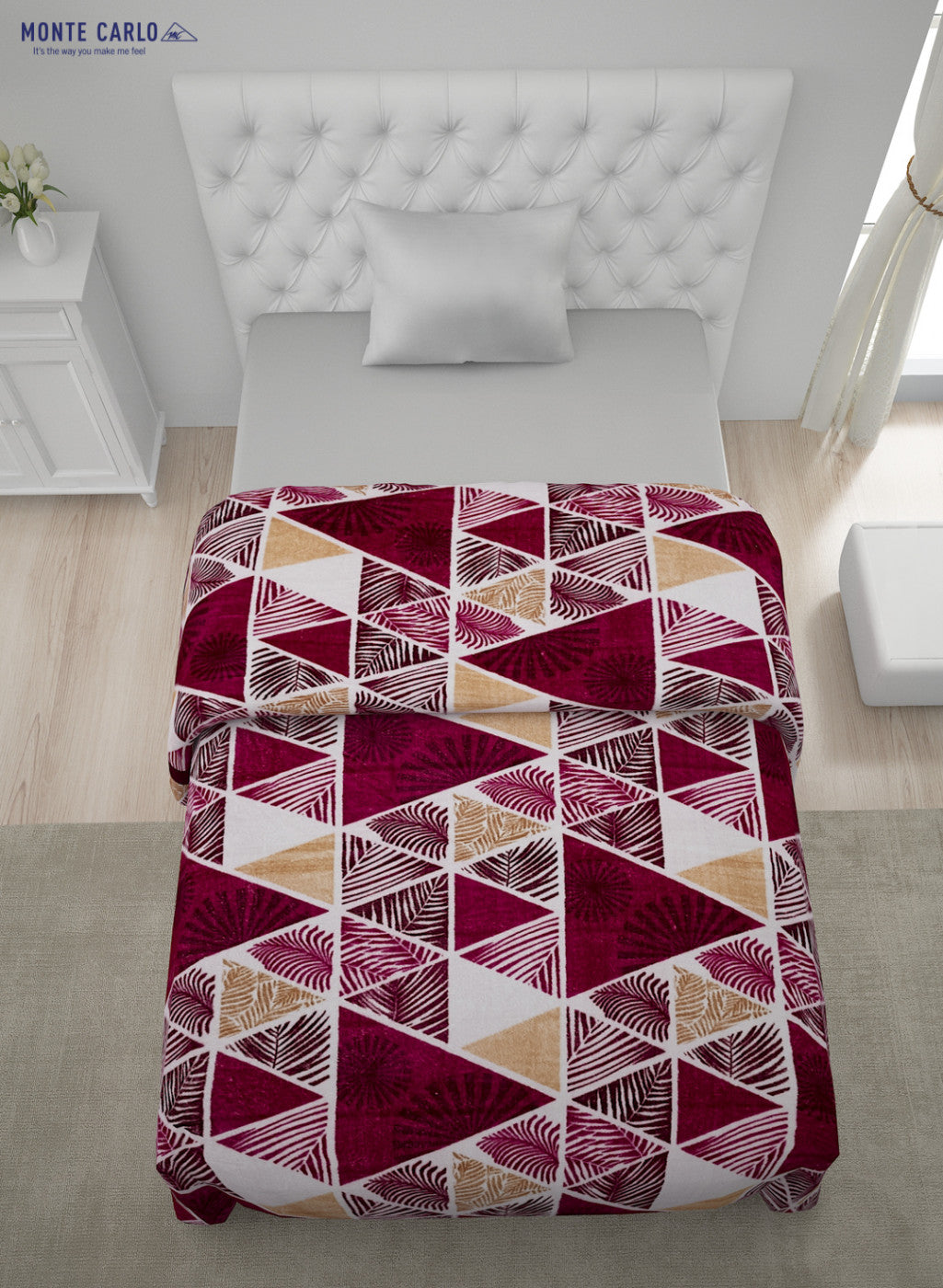 Printed Mink Single Blanket for AC Room -1 Ply