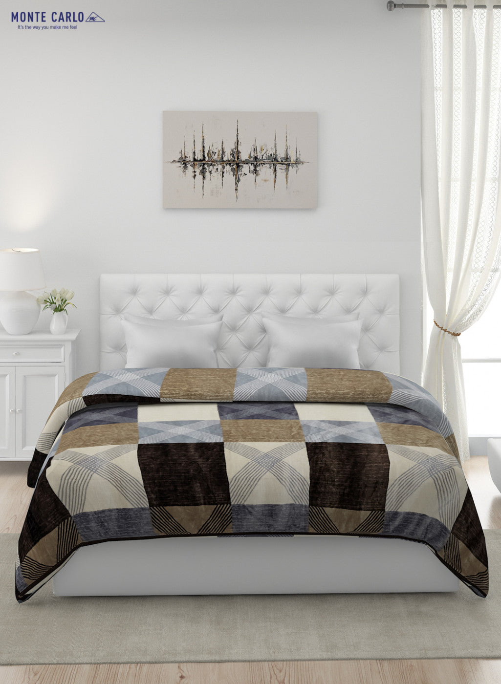 Printed Mink Double Blanket for AC Room -1 Ply