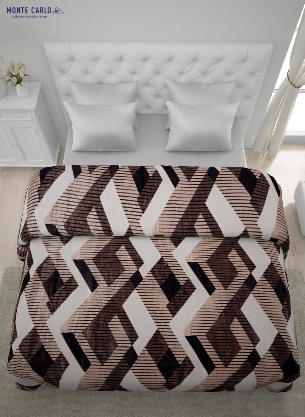 Printed Mink Double Blanket for AC Room -1 Ply