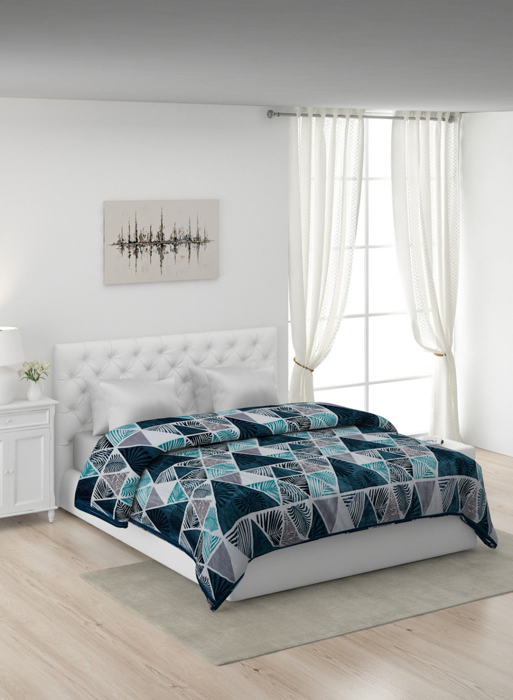 Printed Mink Double Blanket for AC Room -1 Ply