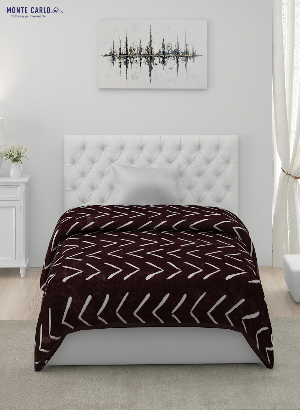 Printed Mink Single Blanket for Mild Winter -1 Ply