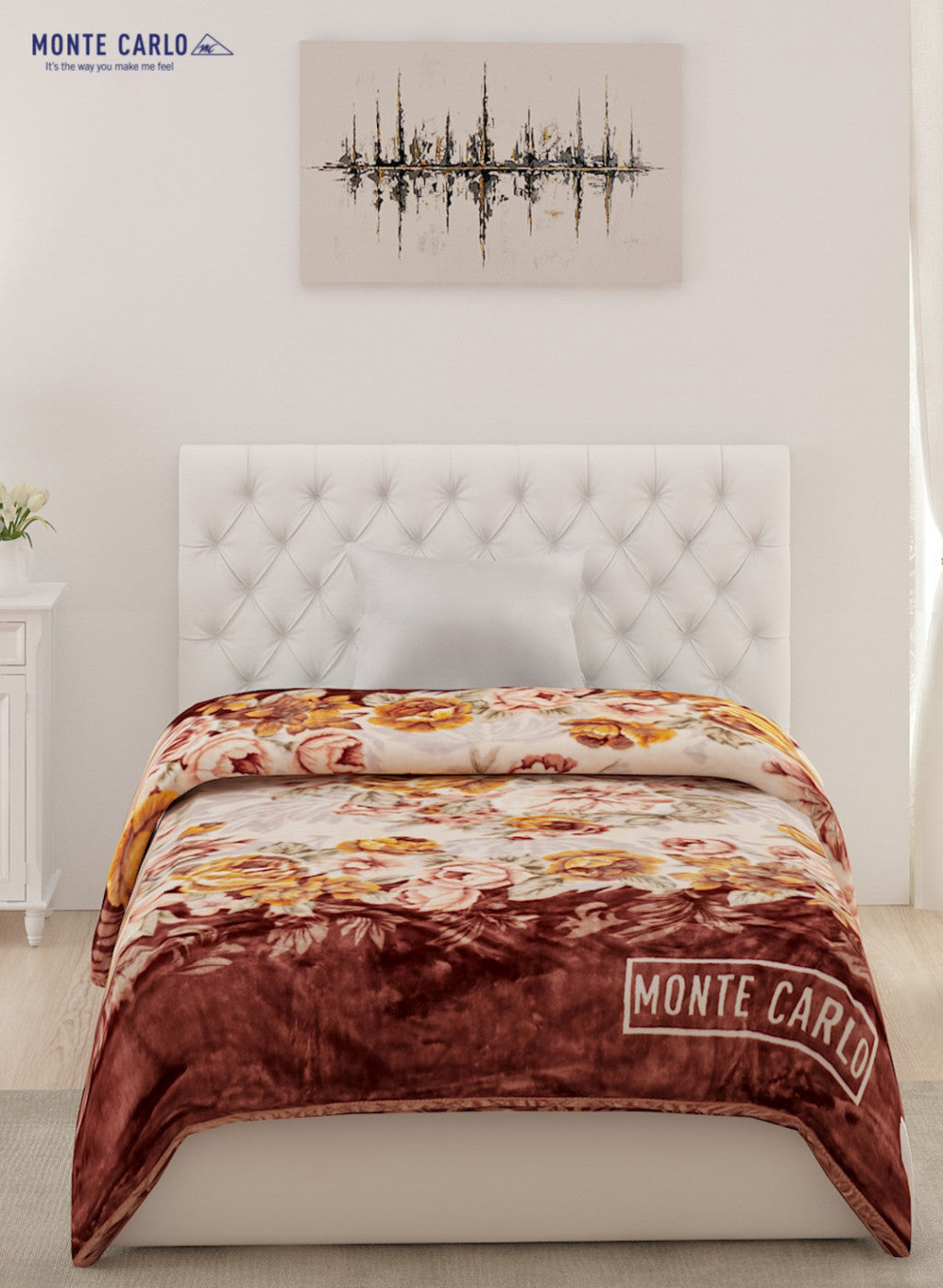 Single Bed Multicolor Mink Blanket - 1 Ply