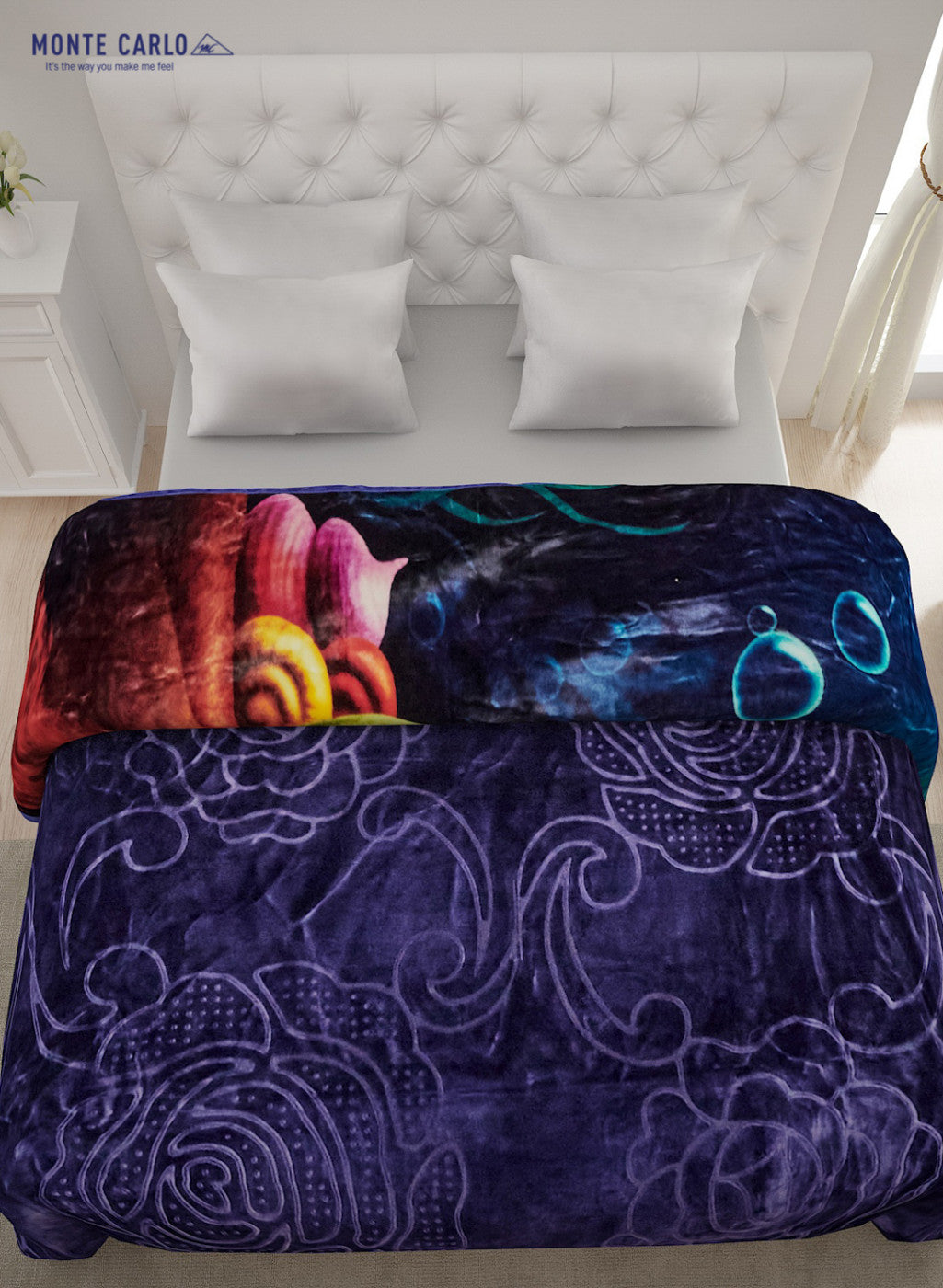 Double Bed Multicolor Mink Blanket - 2 Ply