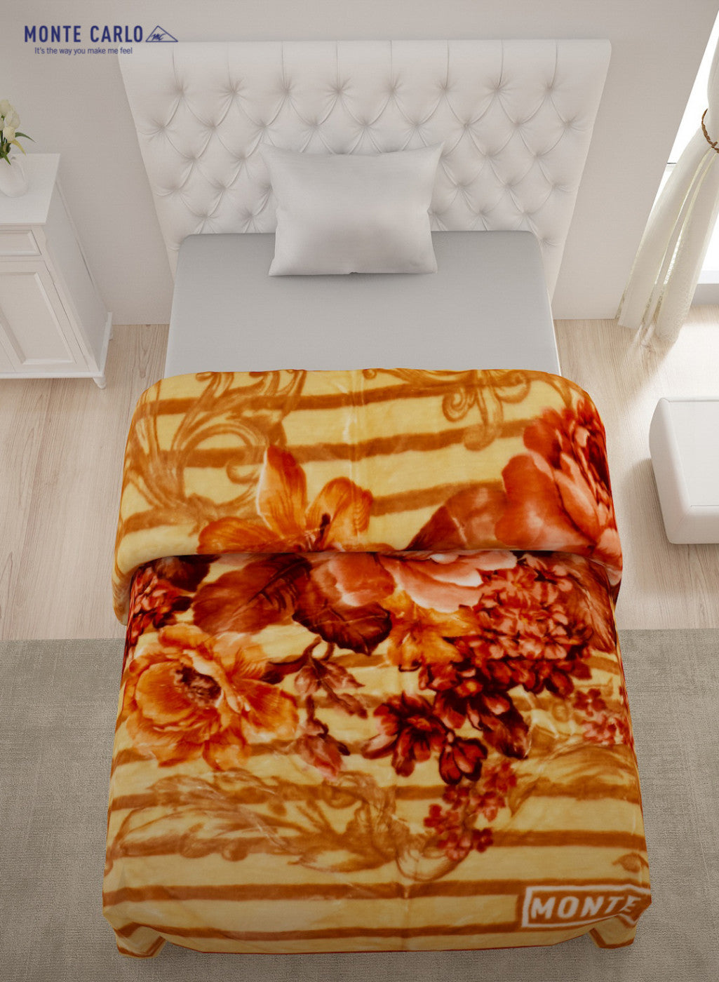 Single Bed Multicolor Mink Blanket - 2 Ply