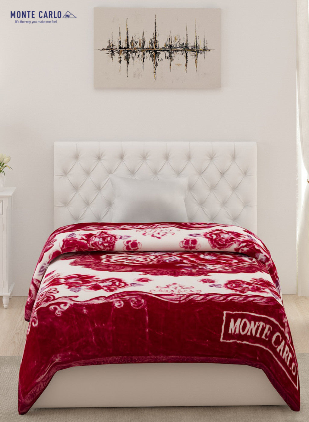 Single Bed Multicolor Mink Blanket - 2 Ply
