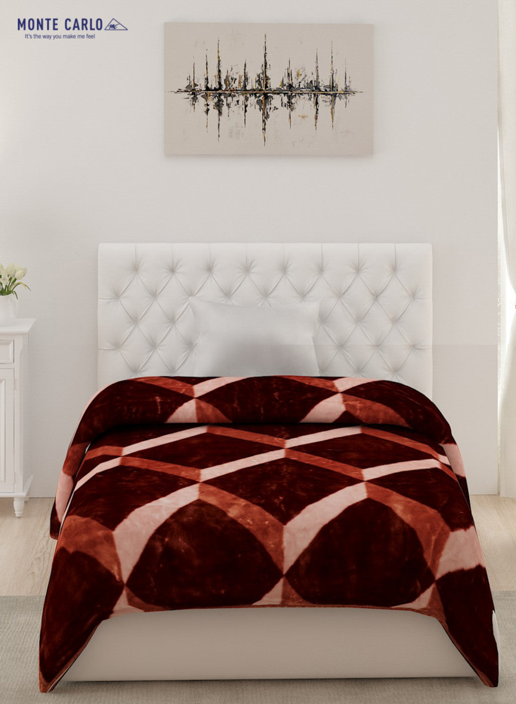 Single Bed Multicolor Mink Blanket - 1 Ply