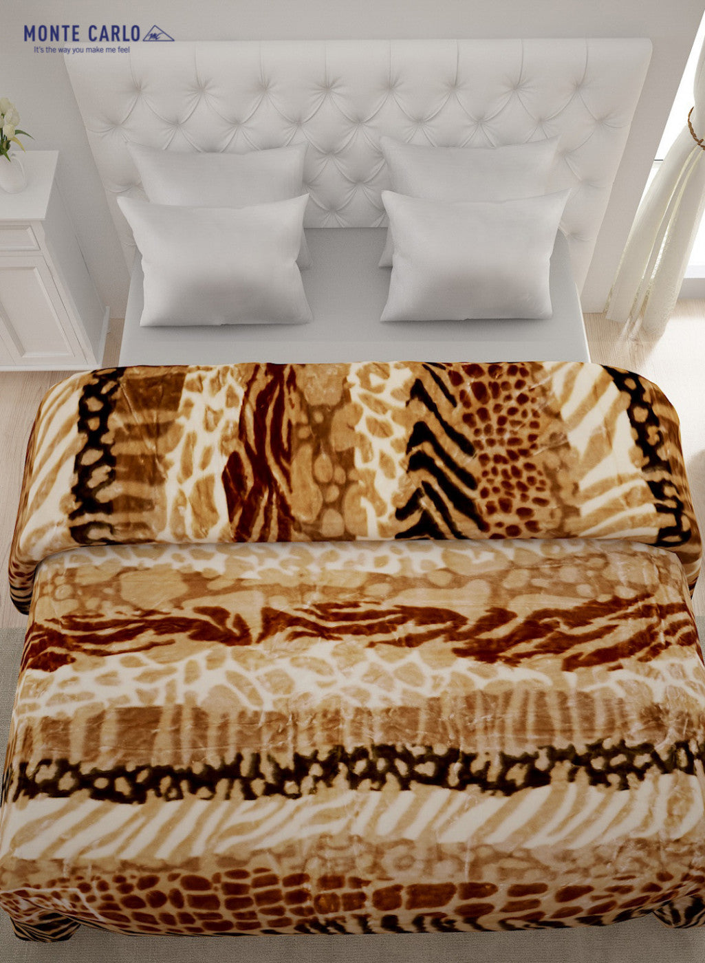 Double Bed Multicolor Mink Blanket - 1 Ply