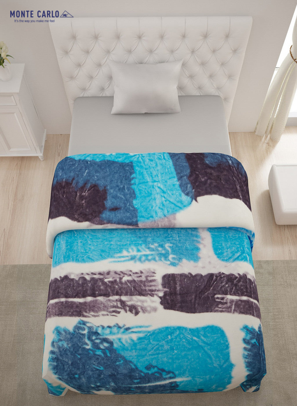 Printed Mink Single Blanket for Mild Winter -1 Ply