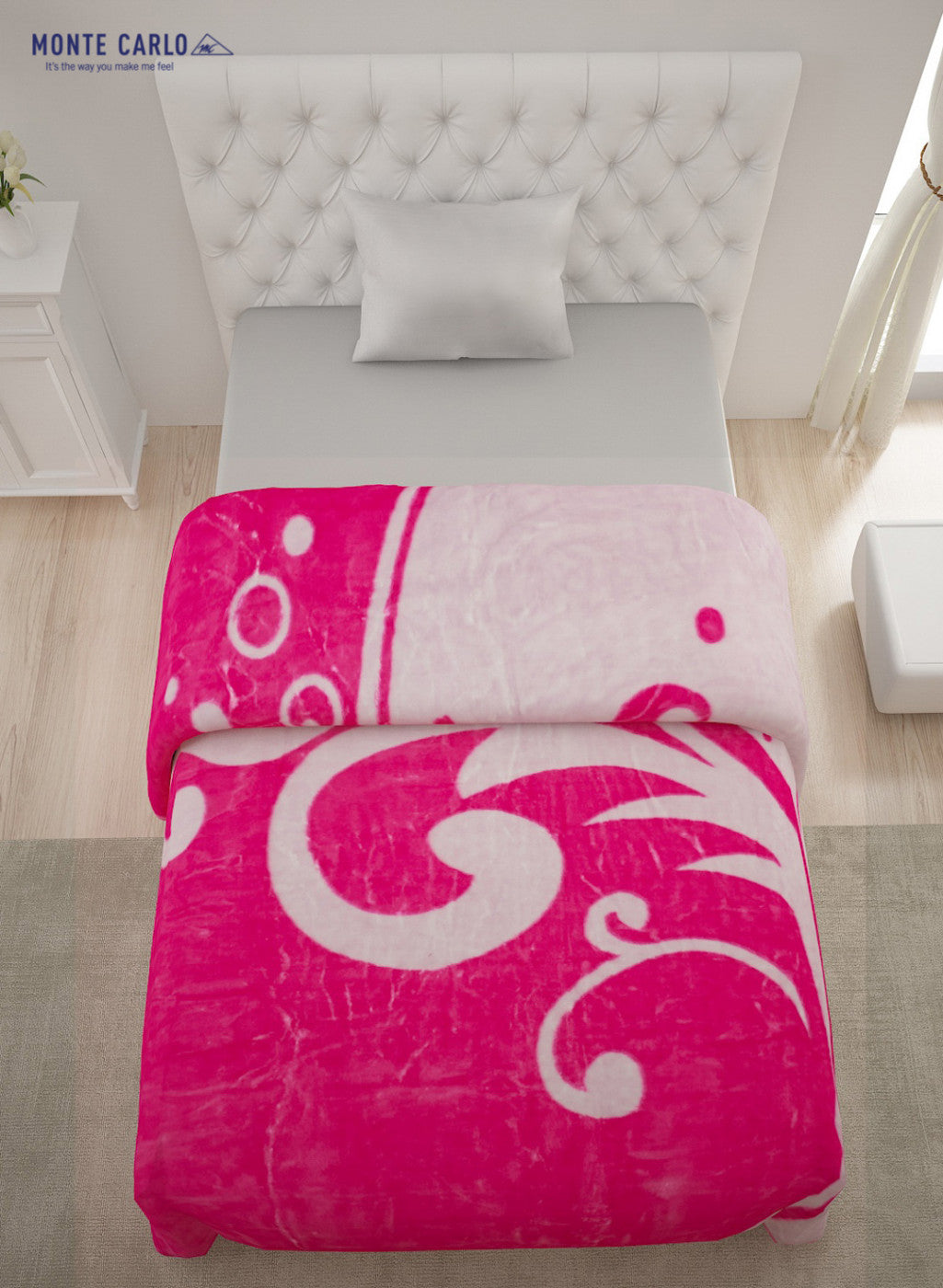 Printed Mink Single Blanket for Mild Winter -2 Ply