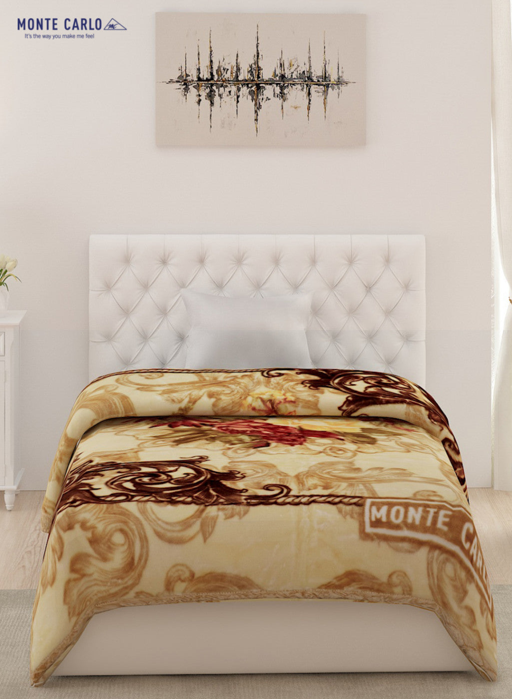 Single Bed Multicolor Mink Blanket - 2 Ply