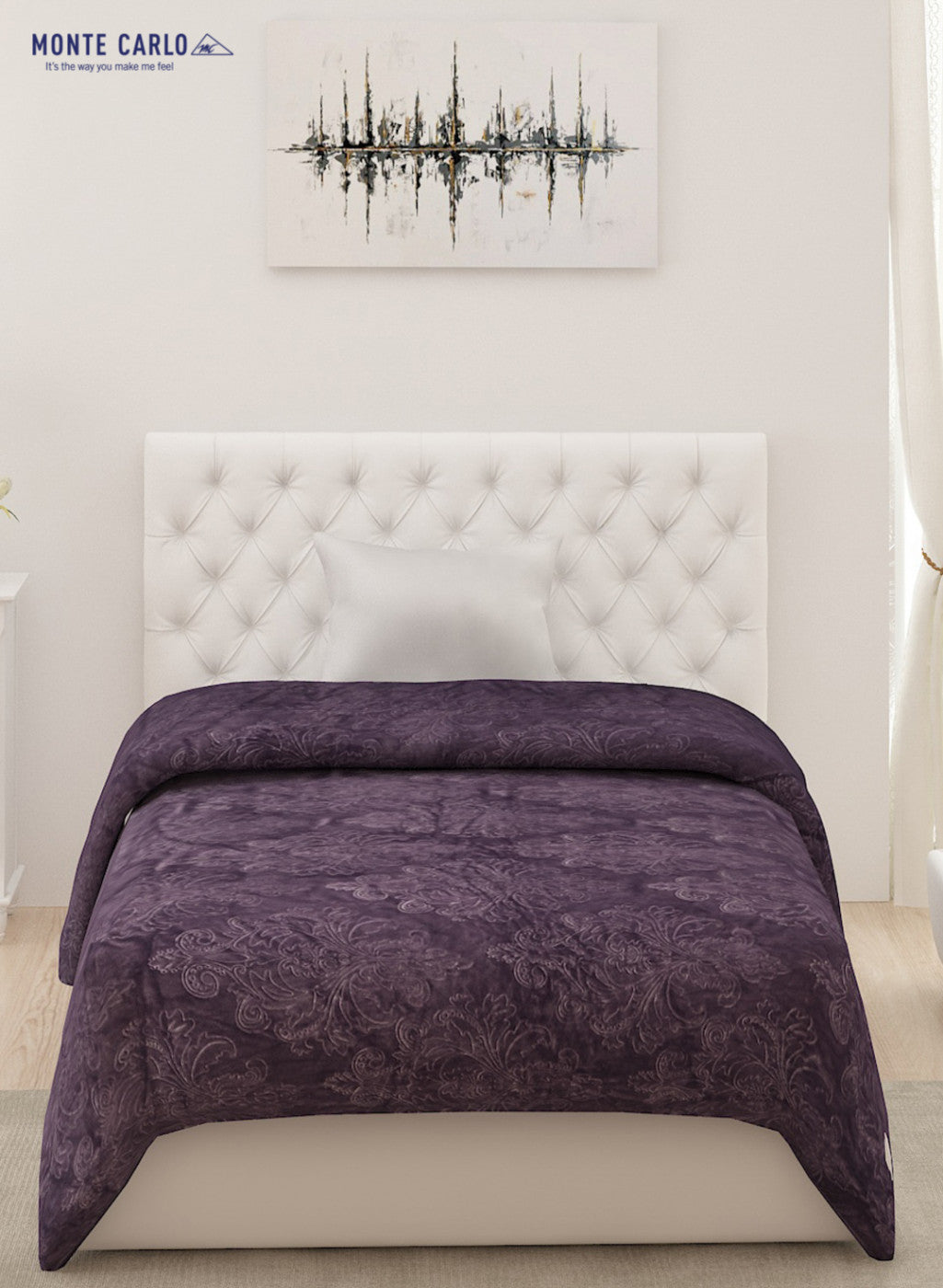 Printed Mink Single Blanket for AC Room -1 Ply